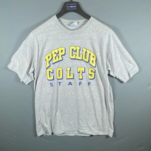 Vintage All Sport Max Weight Pep Club Colts Staff T-Shirt Gray XL Made in‎ USA